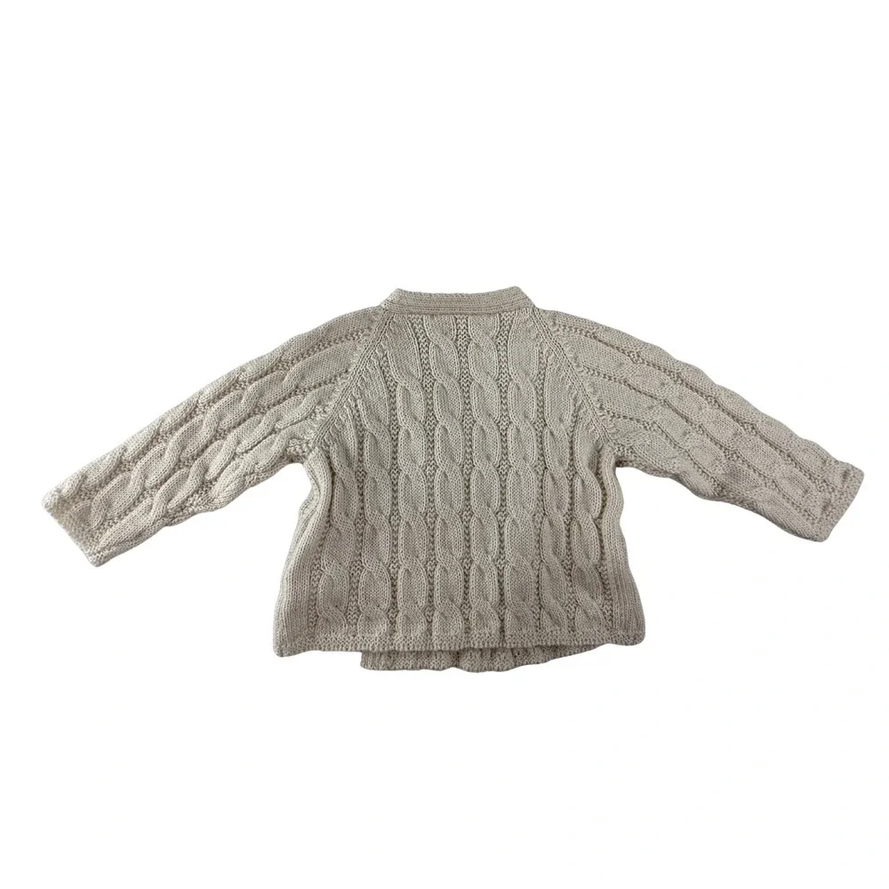 NWT Bonpoint Jalina Cable Knit‎ Wrap Set Ivory Milk White 6M Luxury Baby Outfit